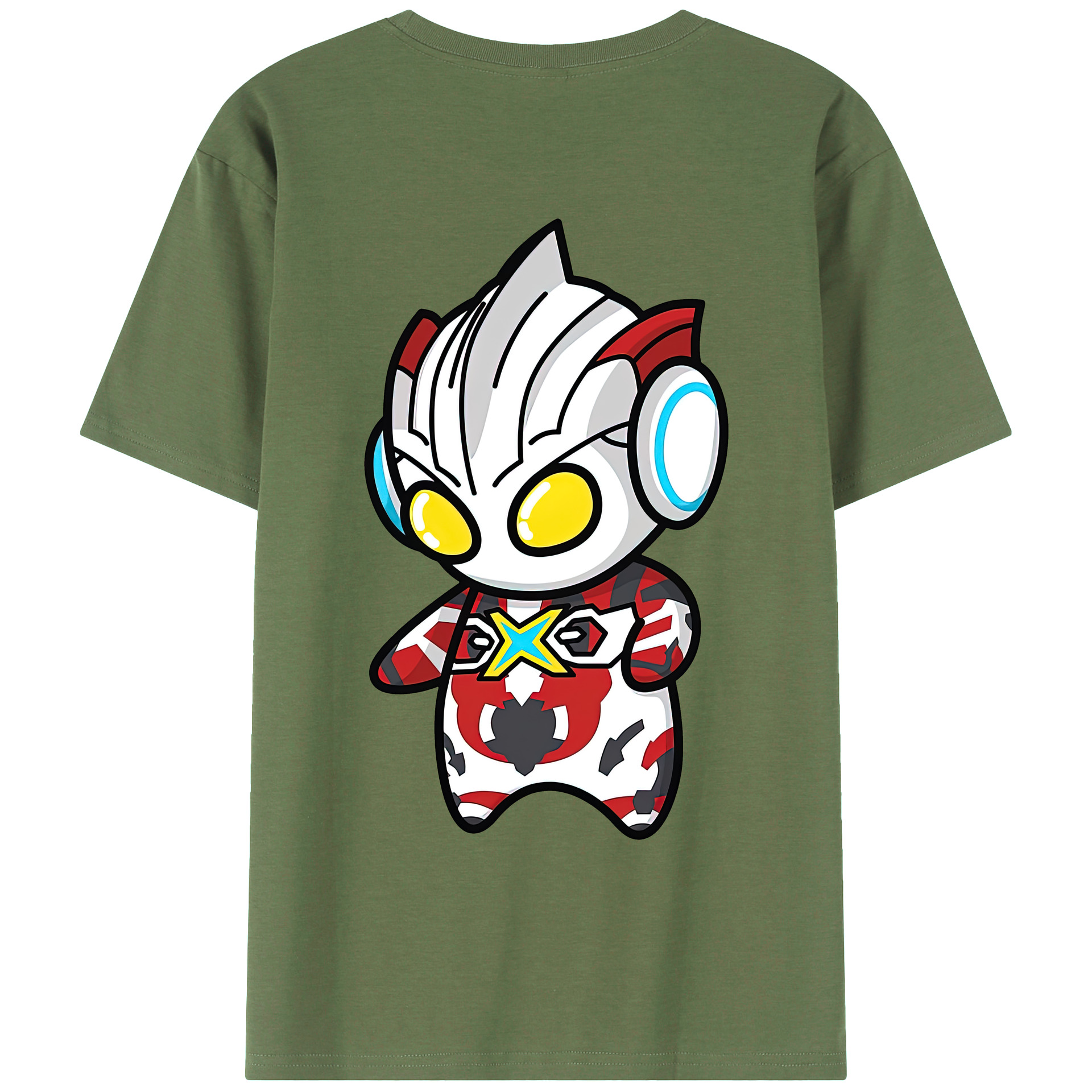 （画像用） ウルトラマン Ultraman 綿100％ メンズ半袖Tシャツ（バックプリント） 通気性